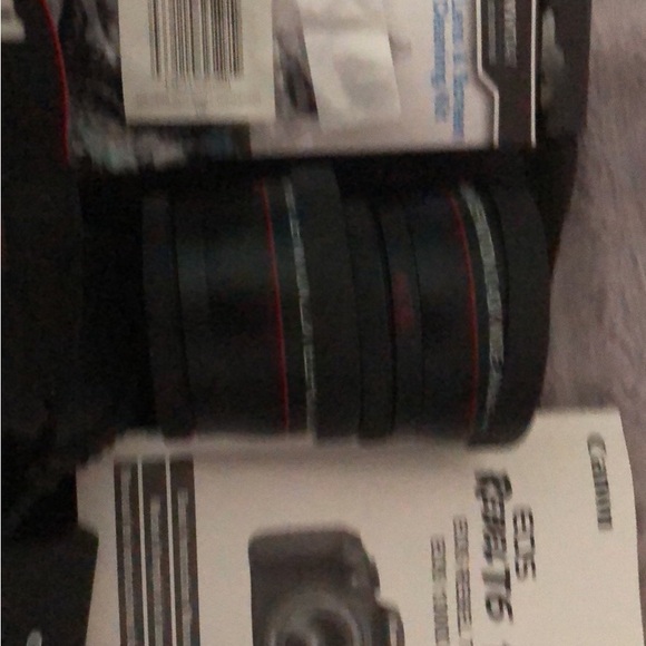Canon EOS Rebel T6 DSLR Camera - Black with Red Accents - Picture 1 of 3